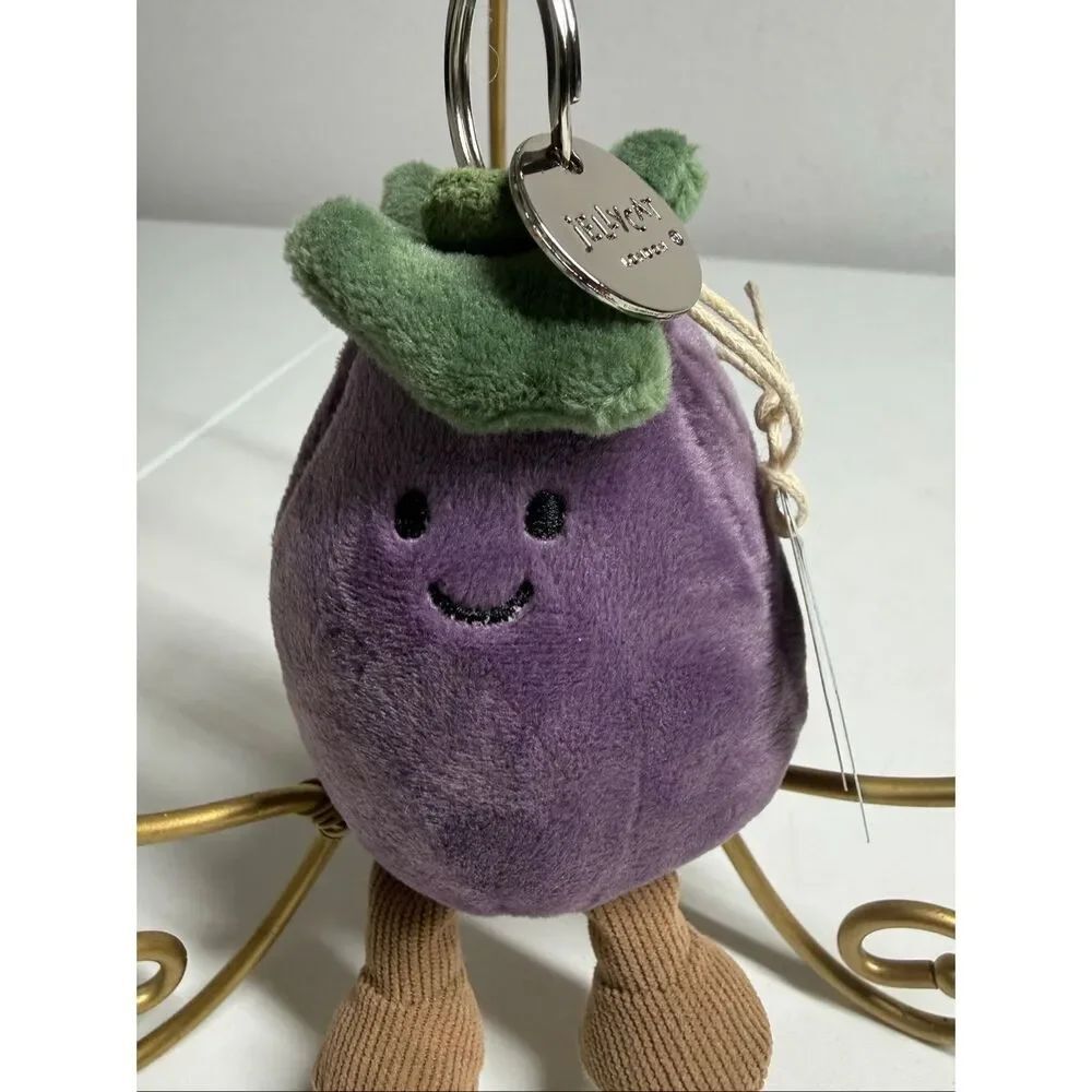 NWT Jellycat Amuseables Eggplant Bag Charm